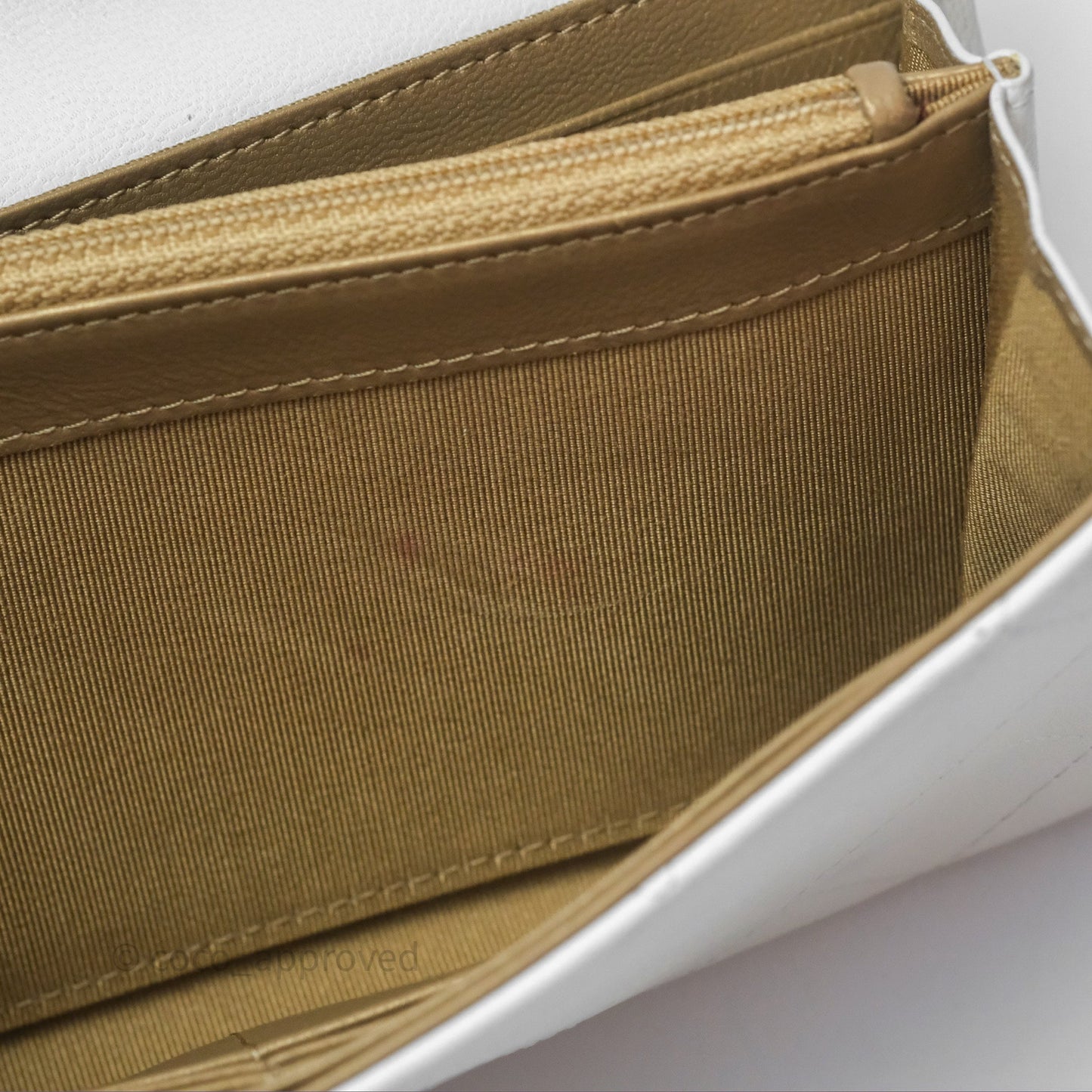 Chanel Quilted Mini Chic Pearls Flap Wallet On Chain WOC White Goatskin Aged Gold Hardware