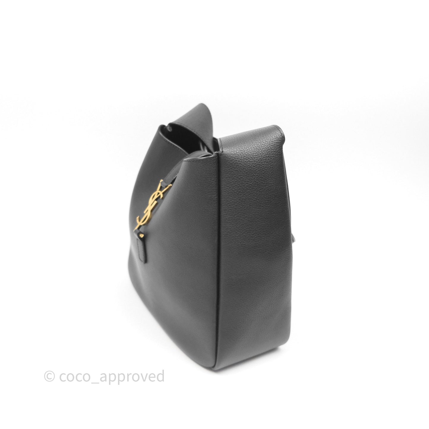 Saint Laurent LE 5 à 7 Supple Small Black Grained Leather Gold Hardware