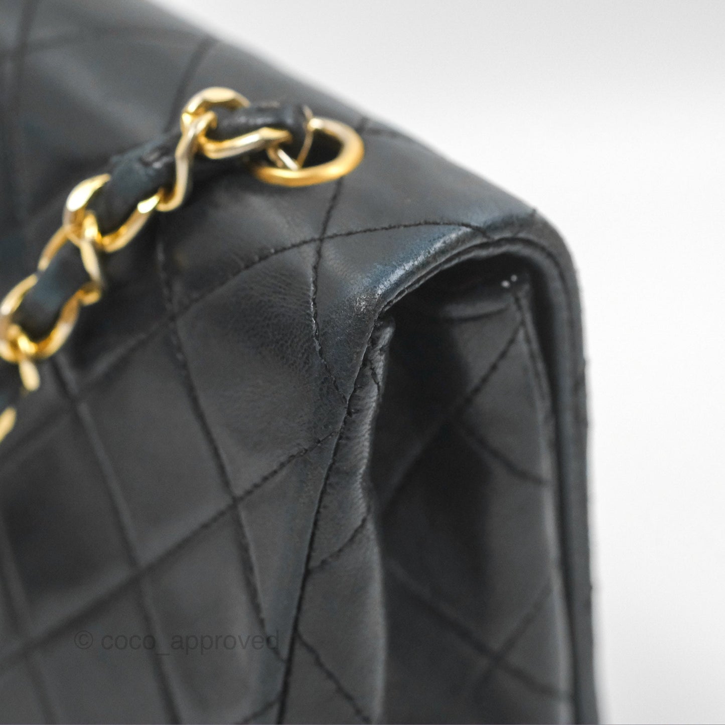 Chanel Vintage Mini Single Full Flap Bag Black Lambskin 24K Gold Hardware