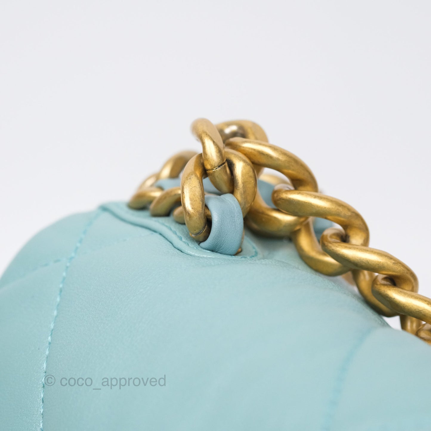 Chanel 19 Small Tiffany Blue Mixed Hardware