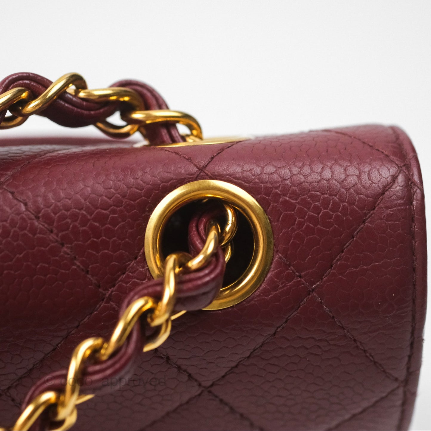 Chanel Vintage Classic Small S/M Flap Burgundy Caviar 24K Gold Hardware