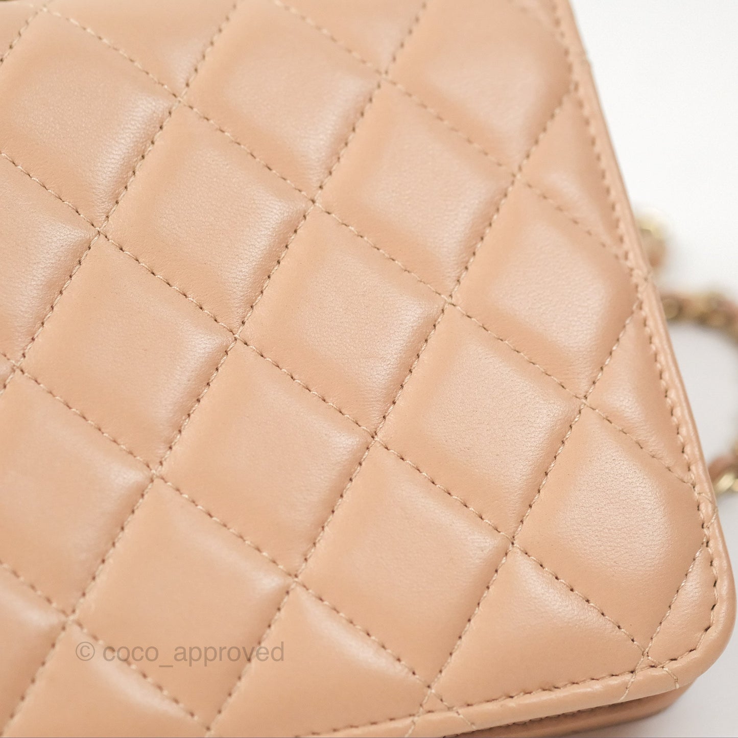 Chanel Trendy CC WOC Quilted Beige Lambskin Gold Hardware
