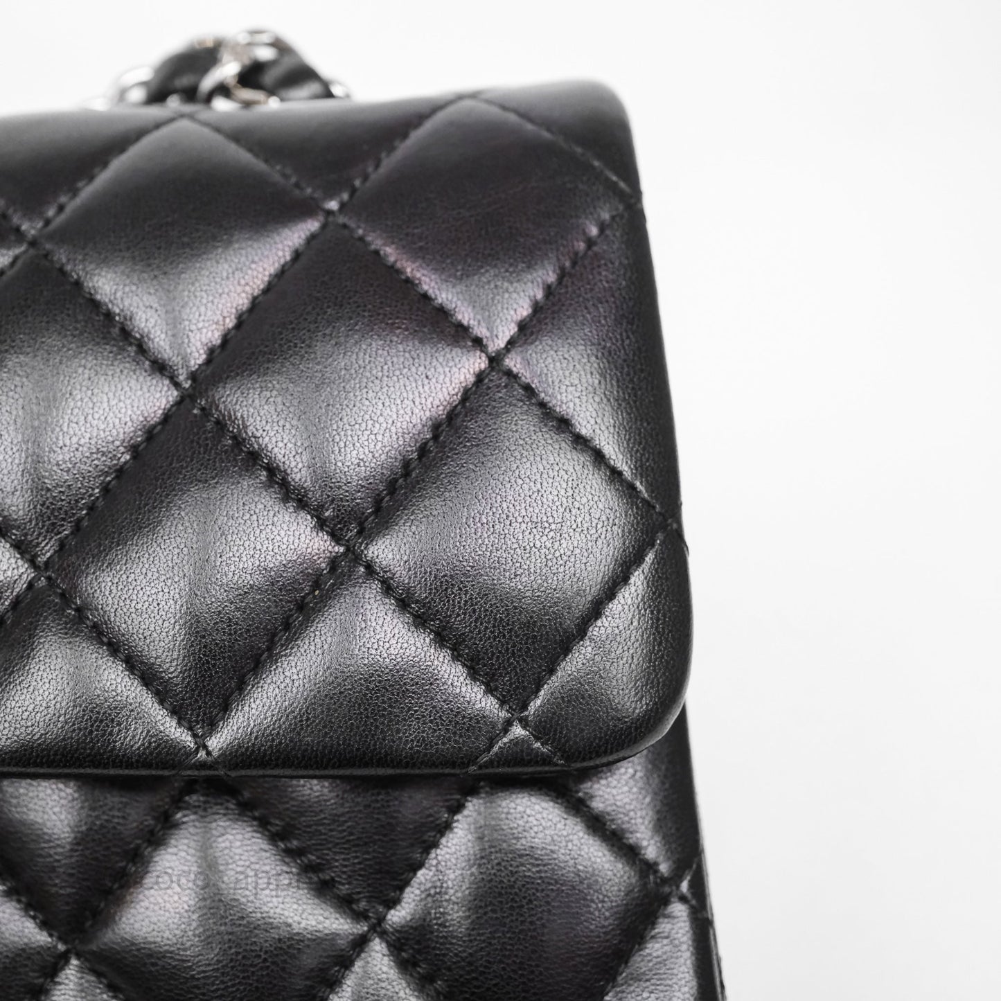 Chanel Small Classic Flap Quilted Black Lambskin Silver Hardware