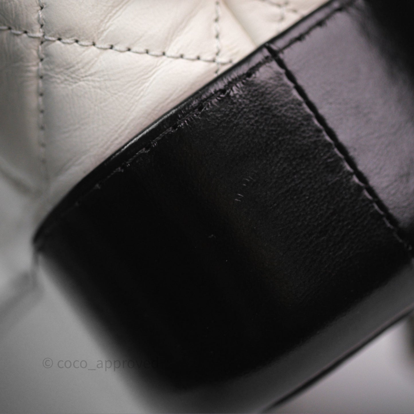Chanel Small Gabrielle Hobo Quilted Black White Aged Calfskin
