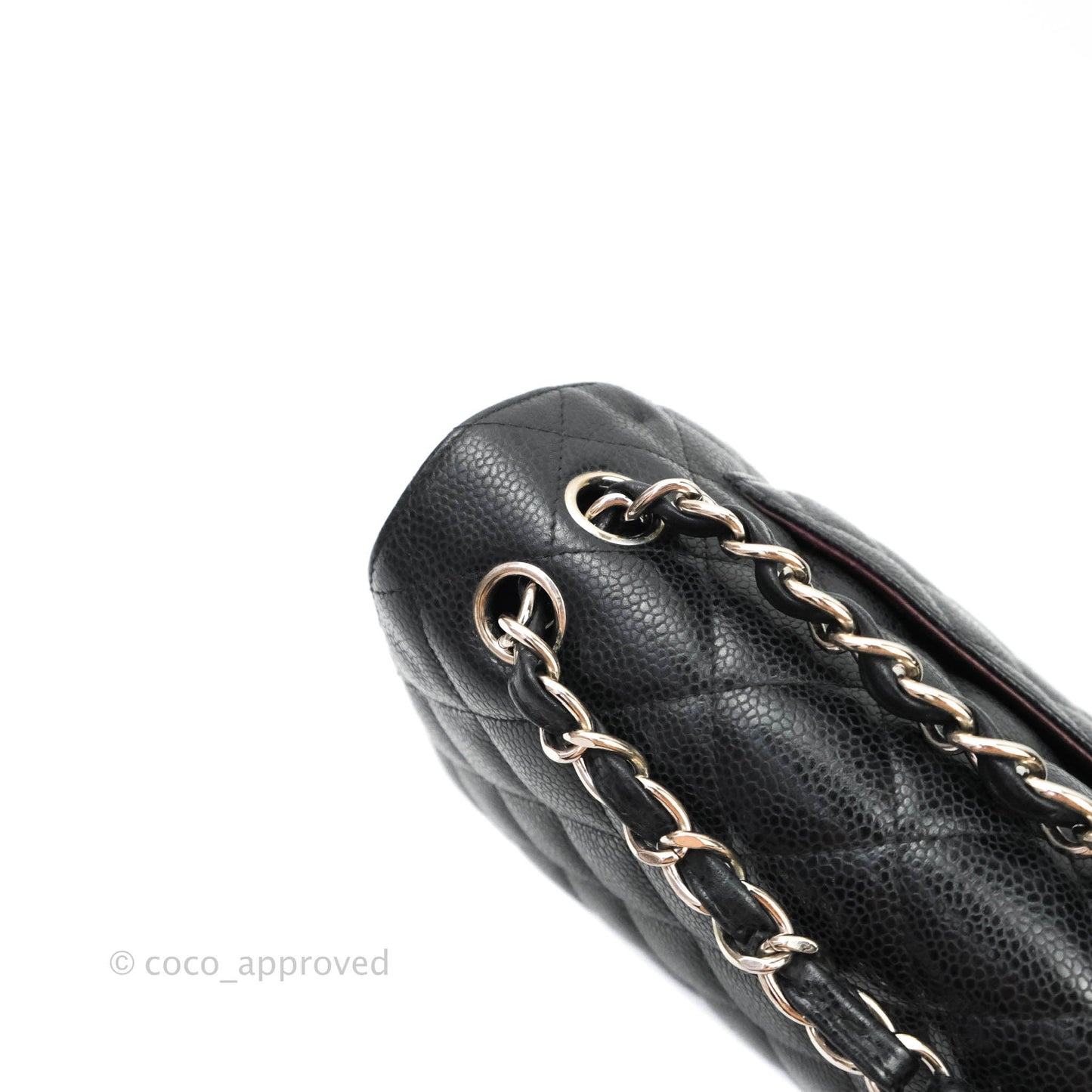 Chanel Quilted Jumbo Double Flap Black Caviar Silver Hardware⁣⁣
