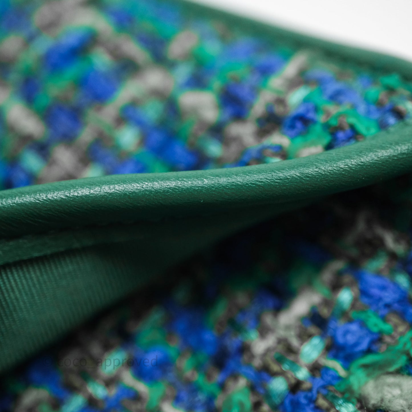 Chanel Tweed Jungle Stroll Hobo Bag Green Silver Hardware