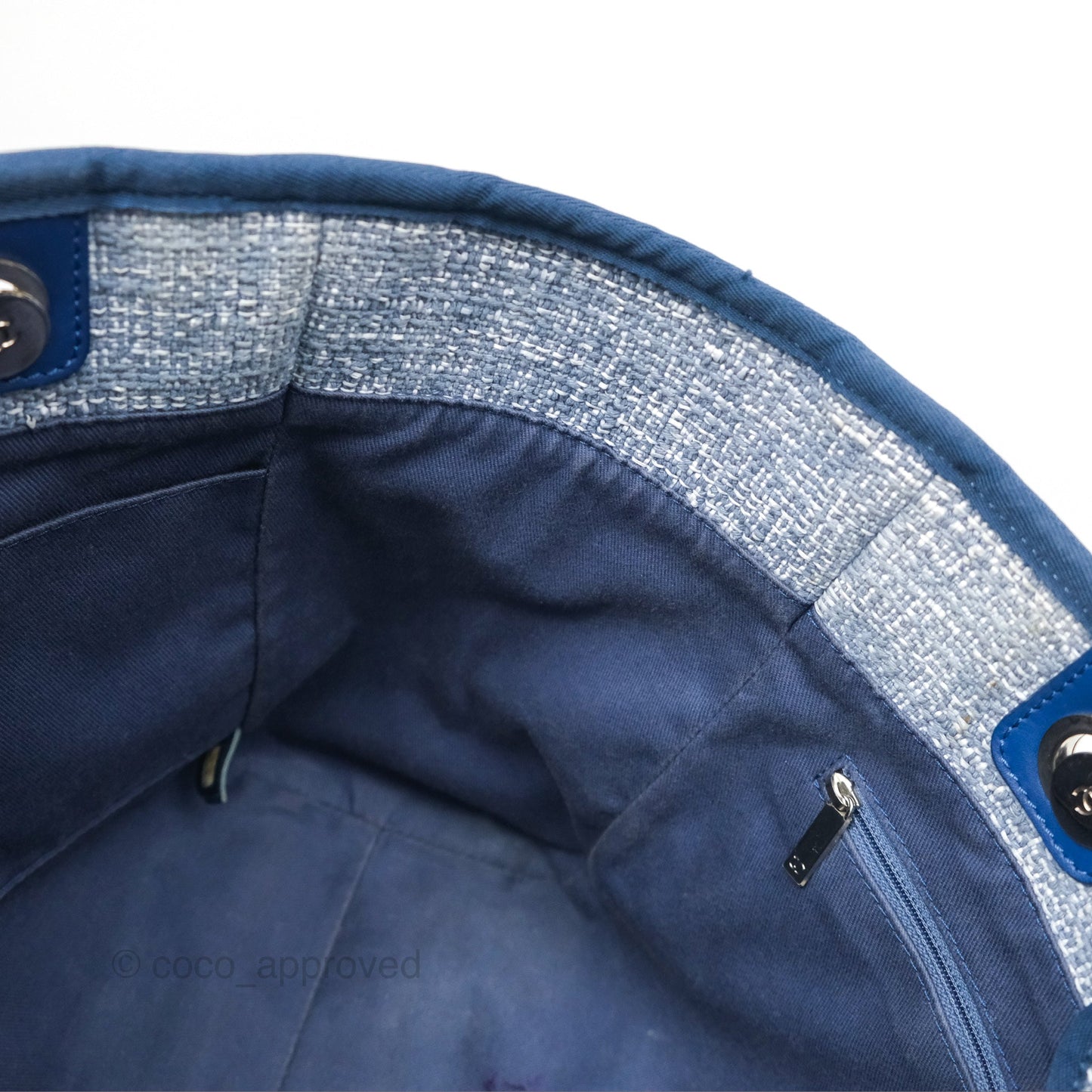 Chanel Medium Deauville Tote Blue Canvas