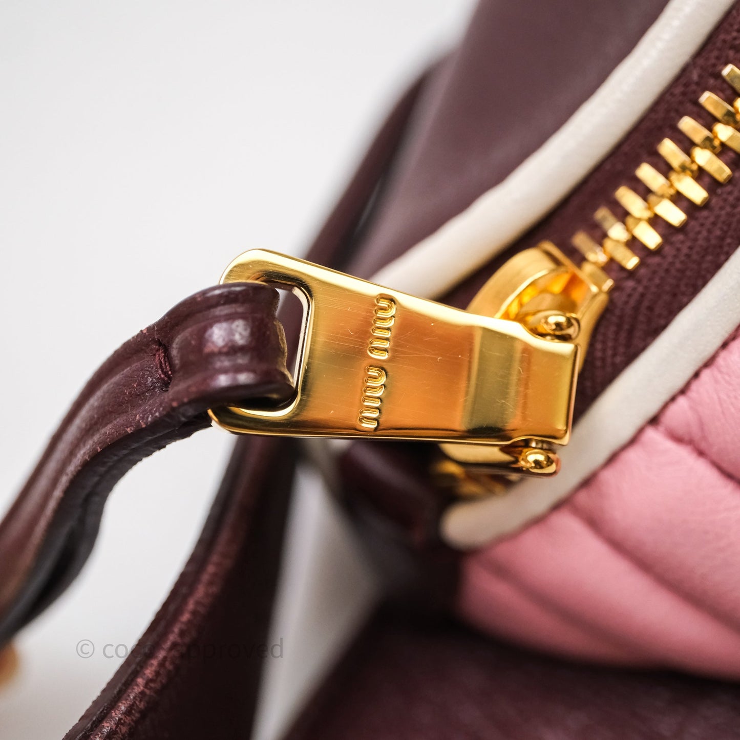 Miu Miu Bumbag Burgundy/Pink Gold Hardware