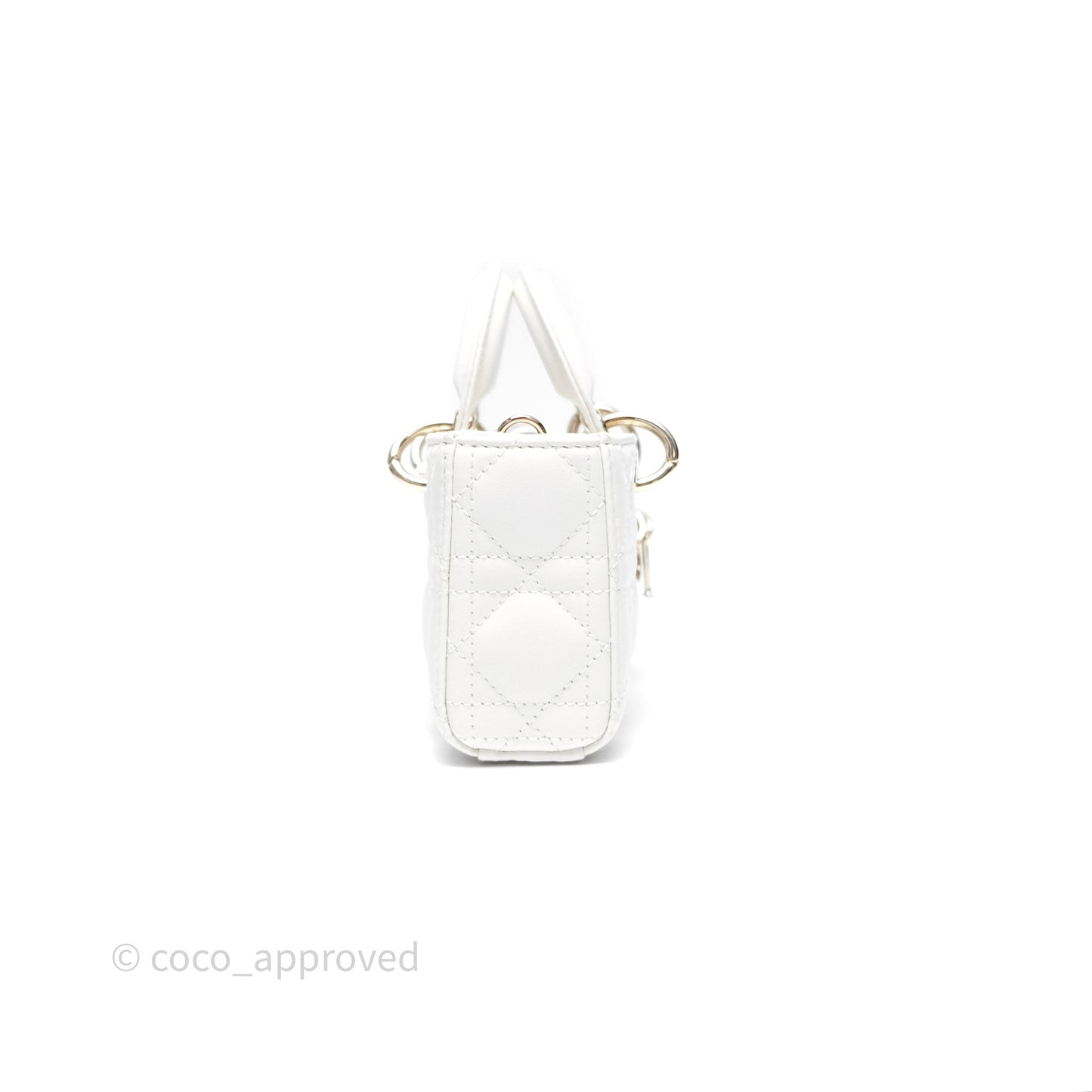 Christian Dior Micro Lady D-Joy Bag Latte Lambskin Cannage Gold Hardware