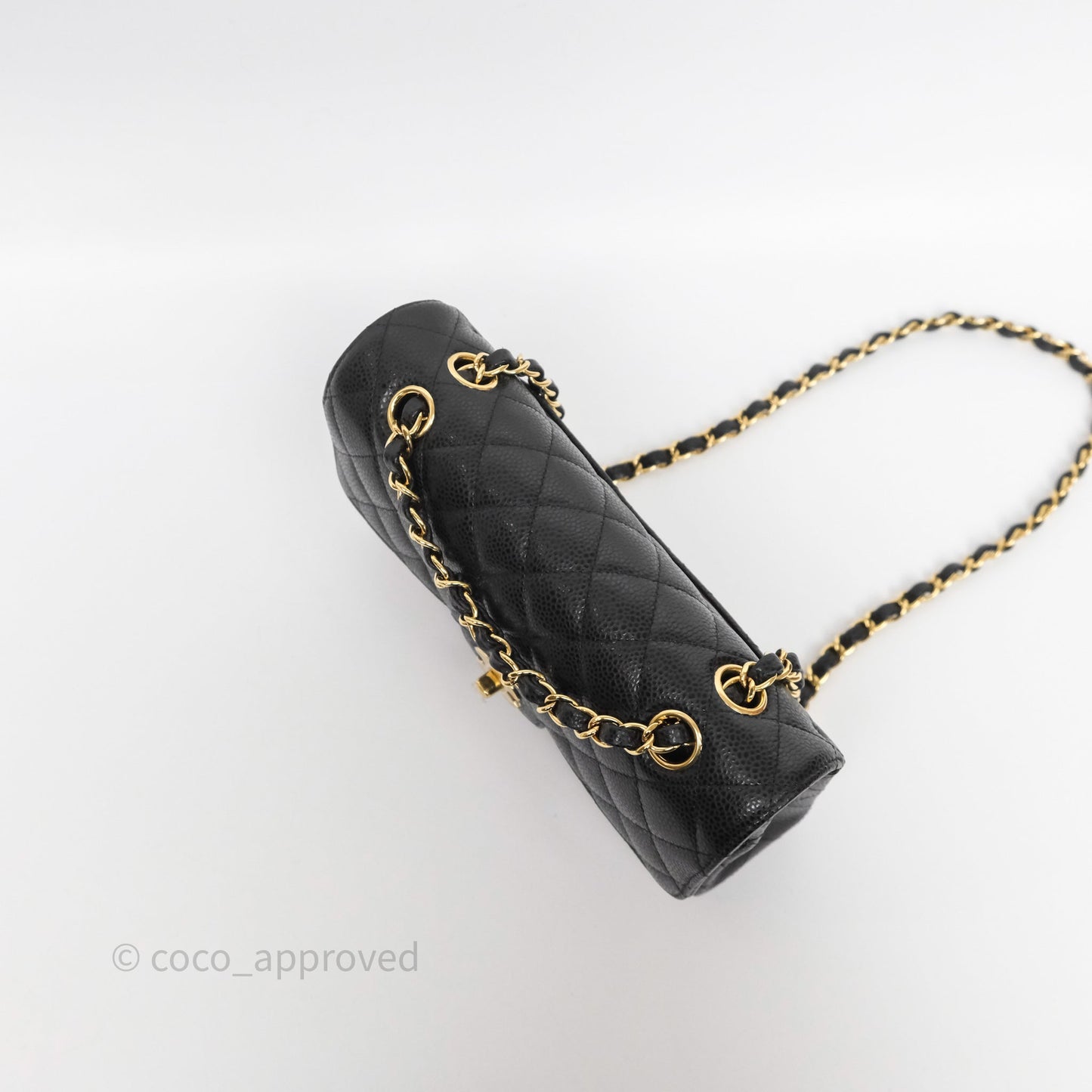 Chanel Small Classic Flap Quilted Black Caviar Gold Hardware