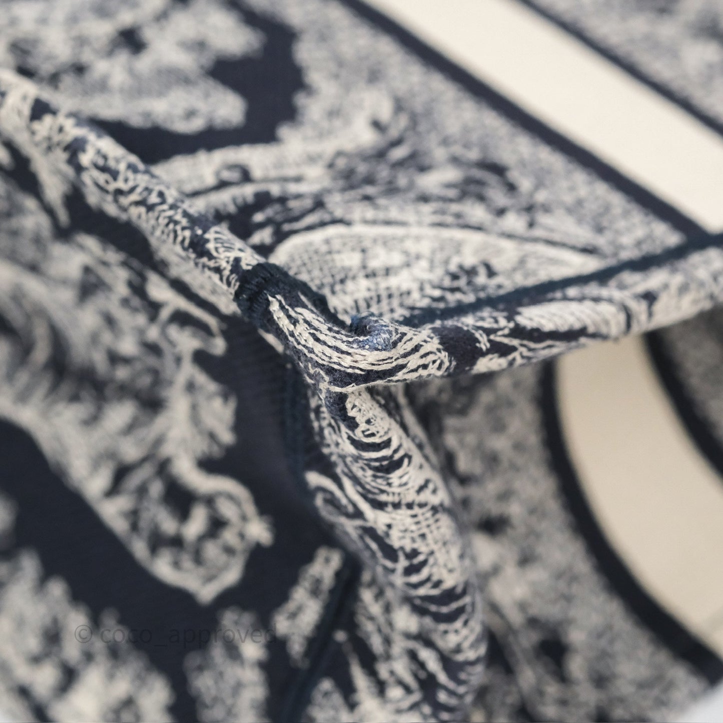 Dior New Small Book Tote Embroidered Toile De Jouy Navy