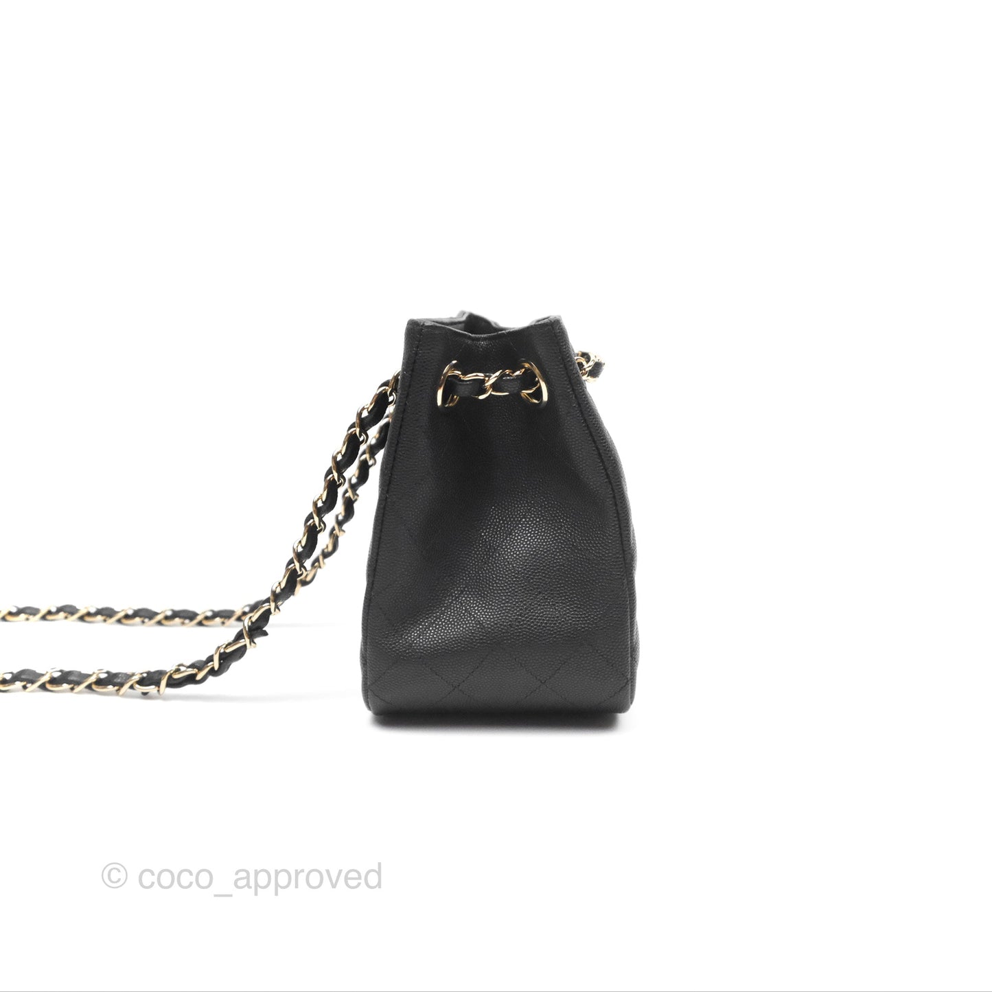 Chanel Mini Bucket Tote Black Caviar Gold Hardware 22S
