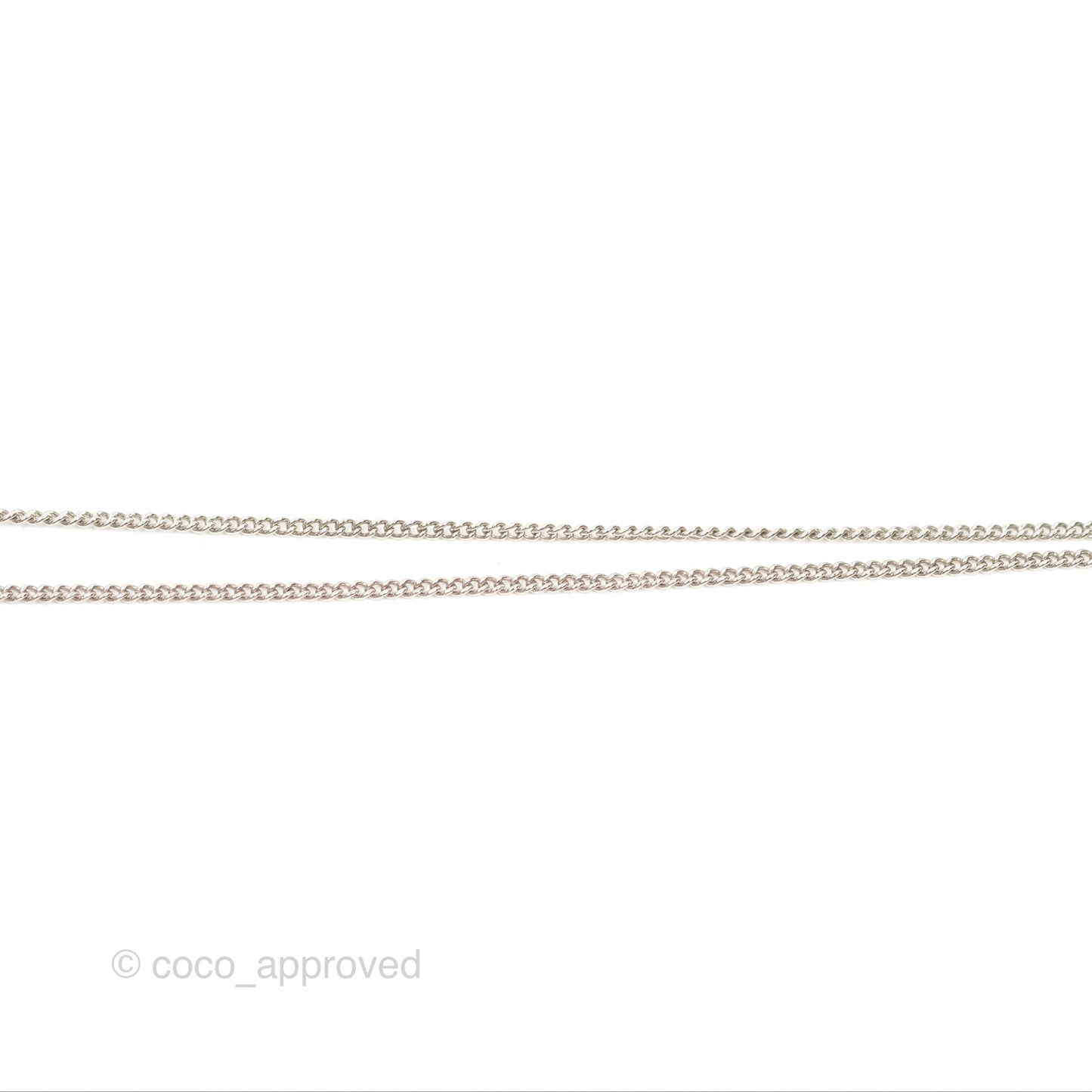 Chanel CC Pearl Necklace Silver Tone 09V