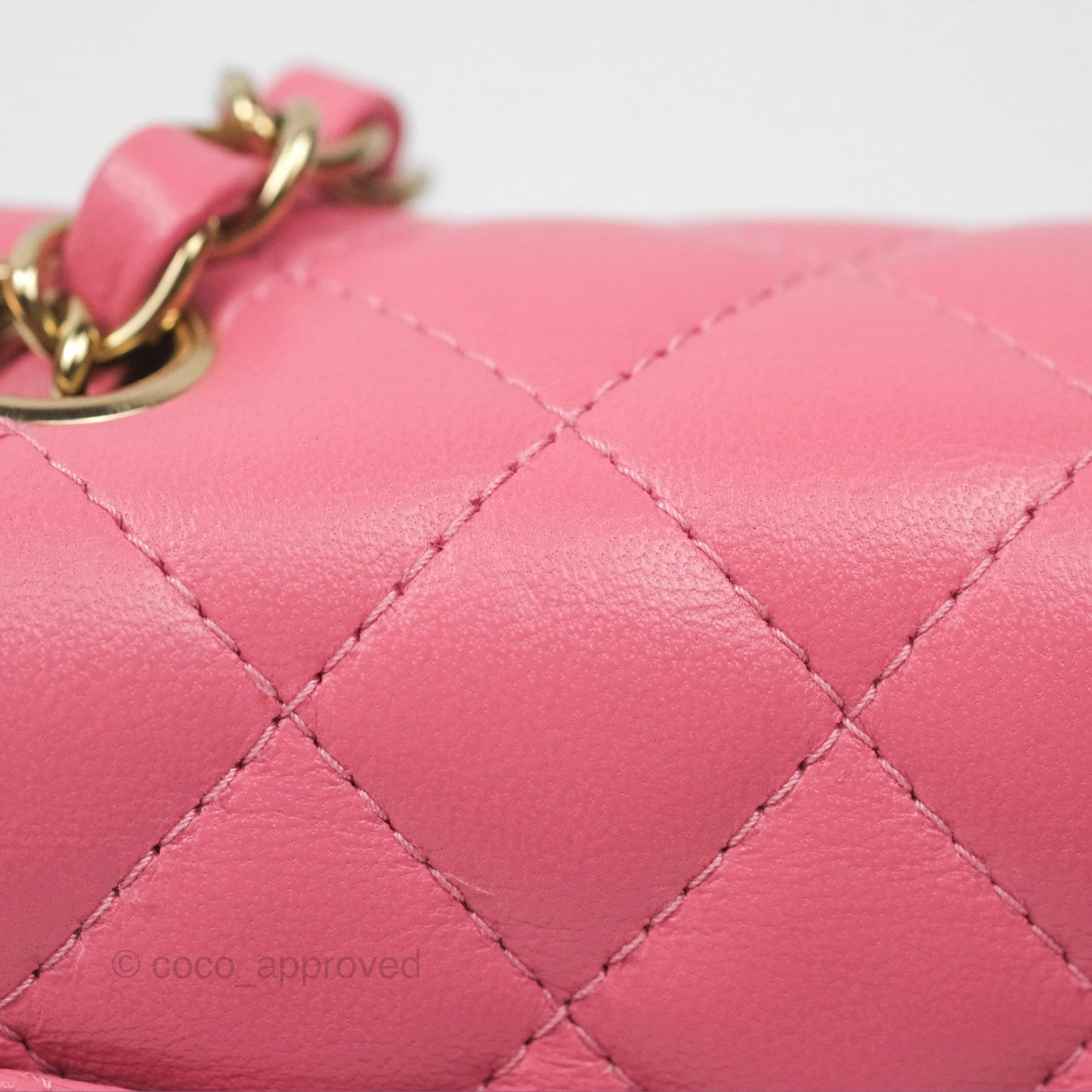 Chanel Quilted Mini Square Lambskin Pink Gold Hardware