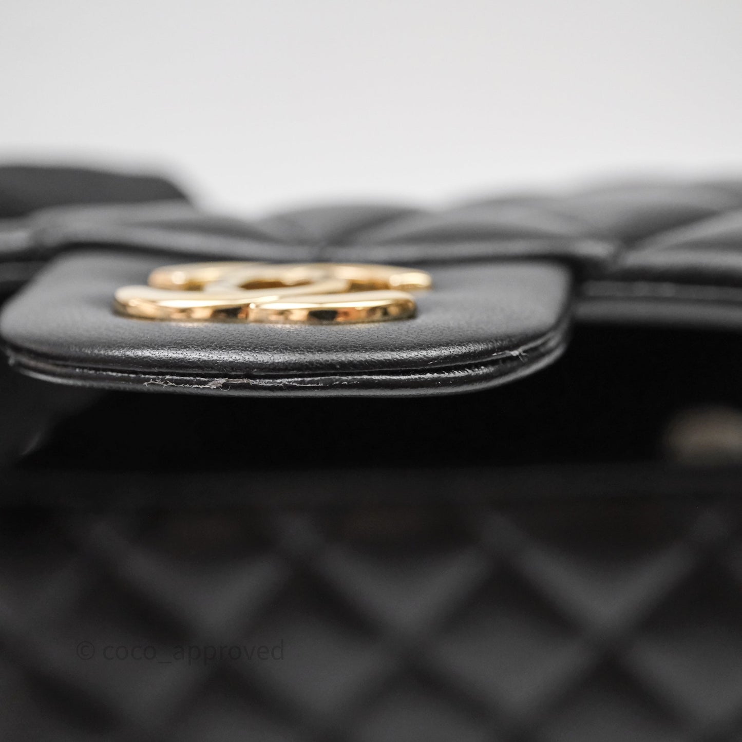 Chanel Mini Square Quilted Black Lambskin Gold Hardware