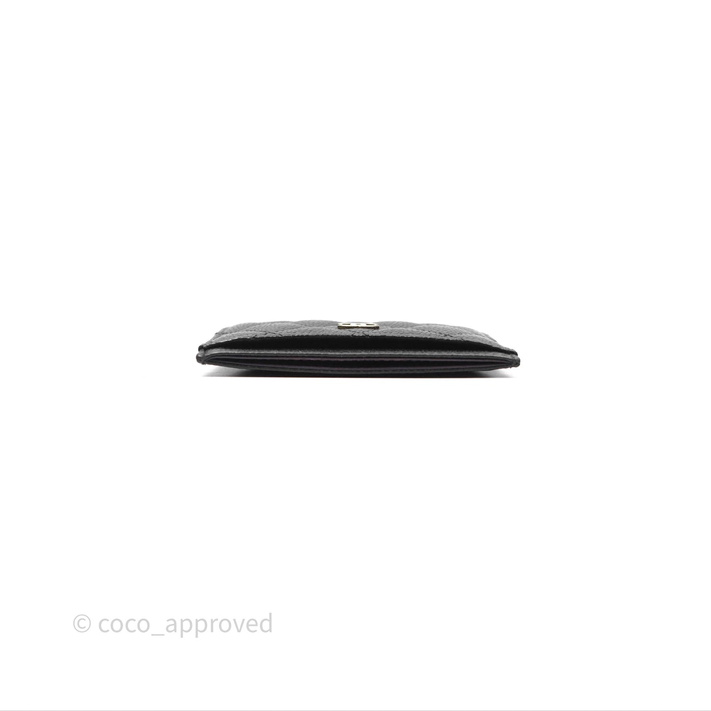 Chanel Classic Flat Card Holder Black Caviar Gold Hardware