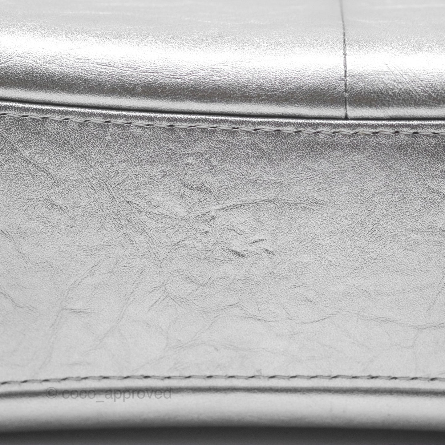 Chanel Large Gabrielle Hobo Metallic Silver Aged Calfskin Mixed Hardware