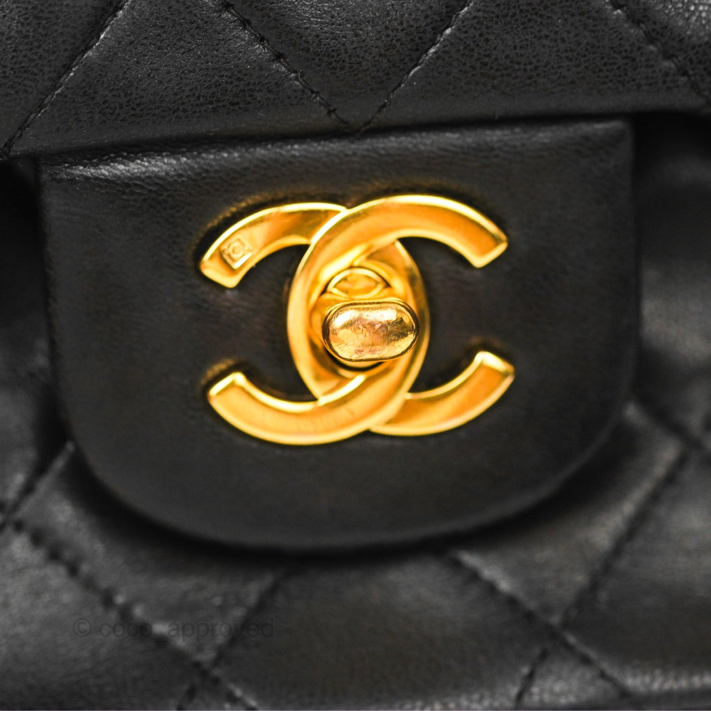 Chanel Classic Vintage Medium Flap Black Lambskin 24K Gold Hardware