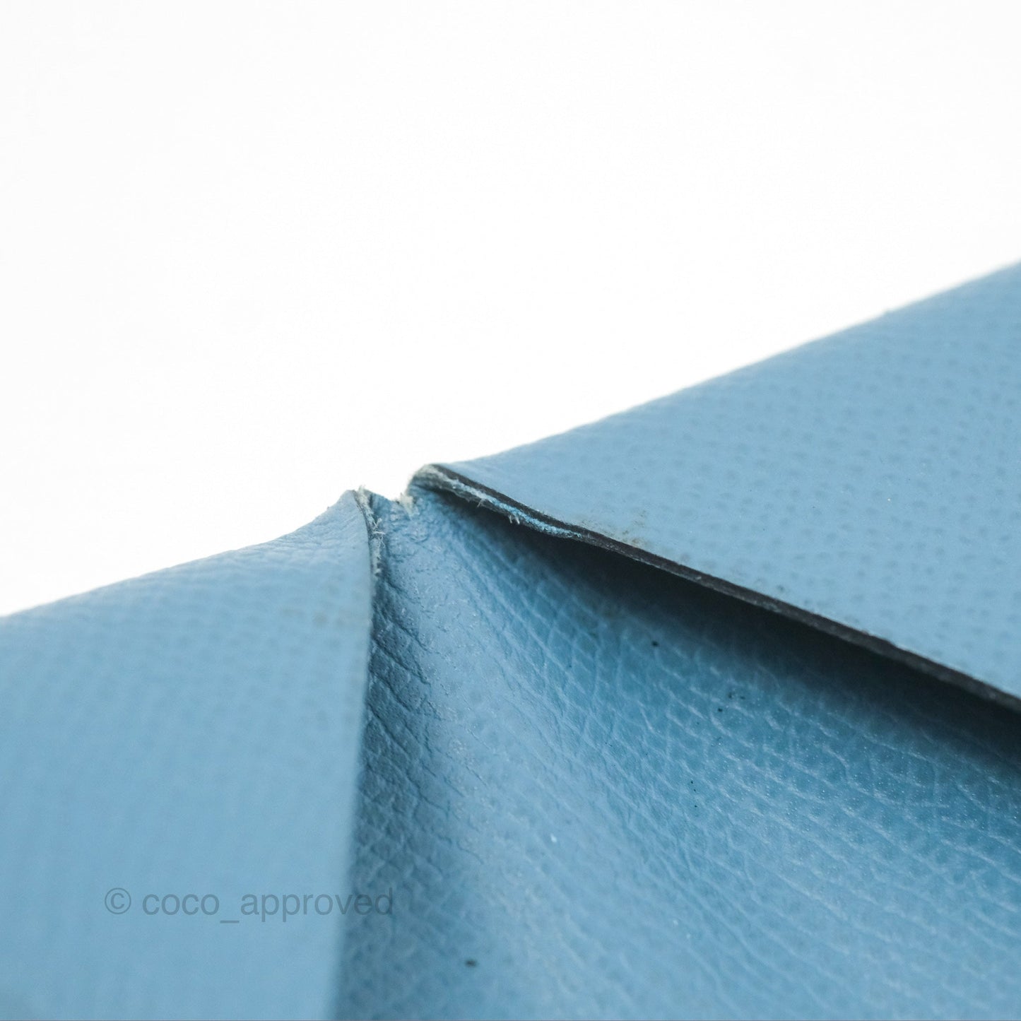 Hermès Calvi Card Holder Blue Epsom