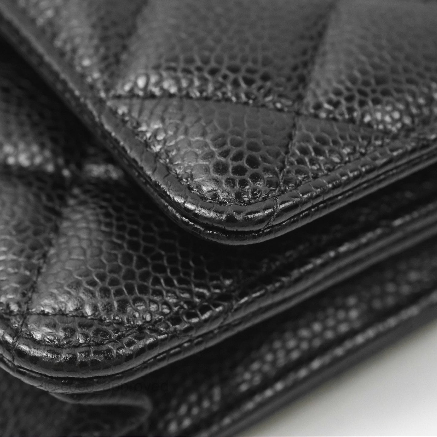 Chanel Quilted Classic Wallet On Chain WOC Black Caviar Silver Hardware