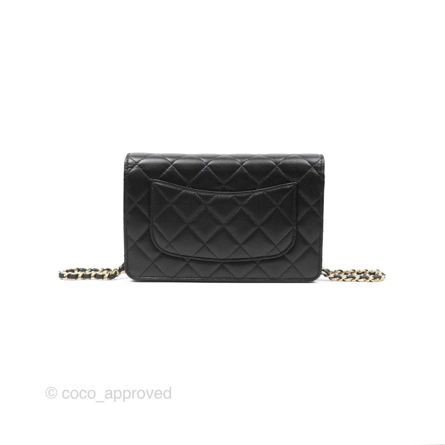Chanel Quilted Classic WOC Black Lambskin Gold Hardware