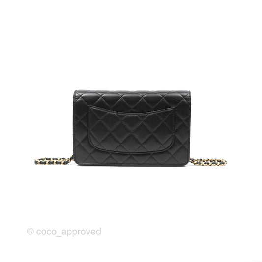 Chanel Quilted Classic WOC Black Lambskin Gold Hardware