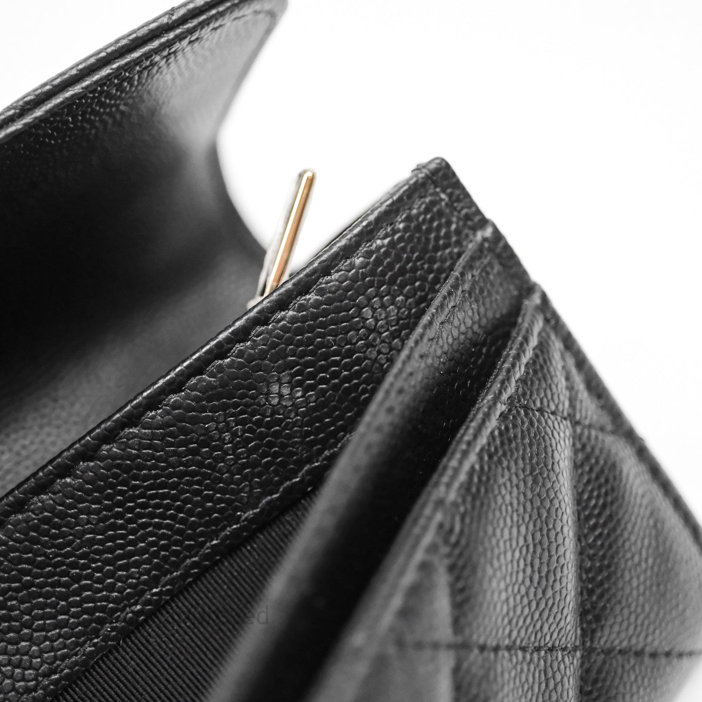 Chanel Classic Quilted Flap Long Wallet Black Caviar Gold Hardware