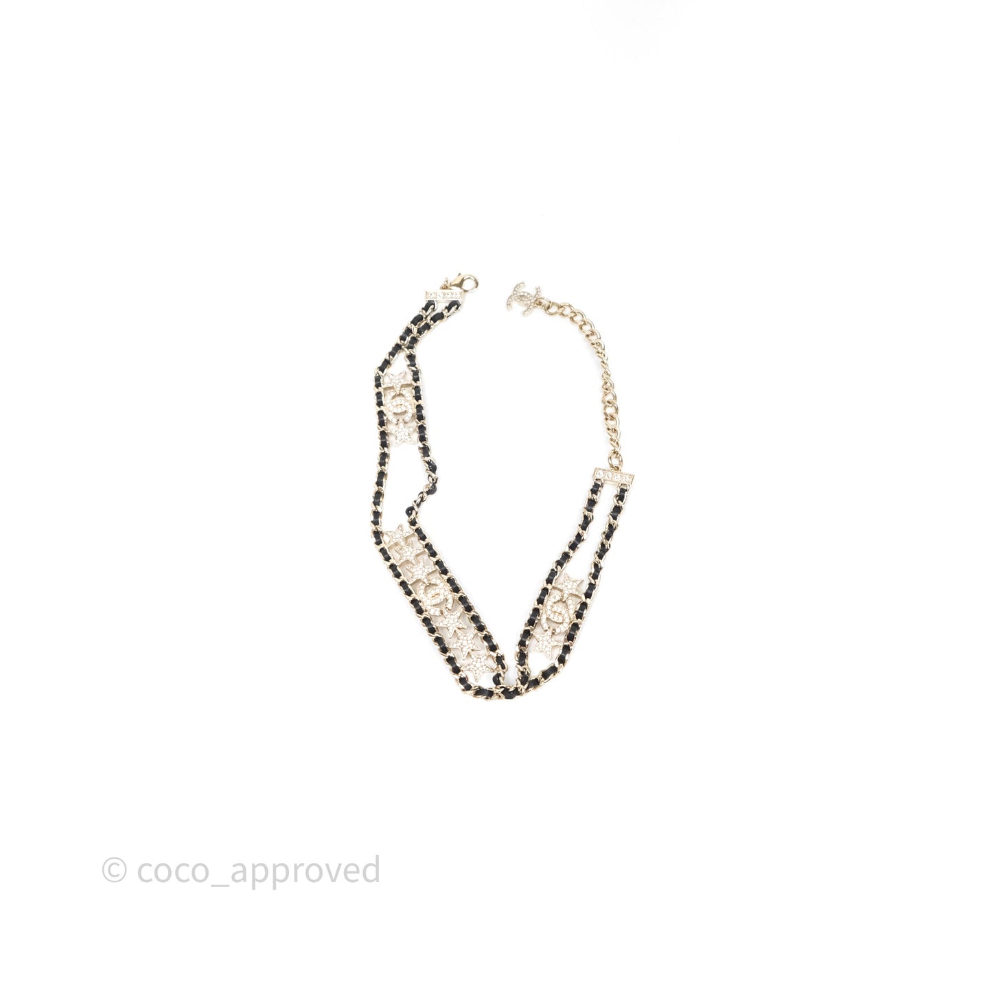 Chanel CC Leather Star Crystals Chocker 23C
