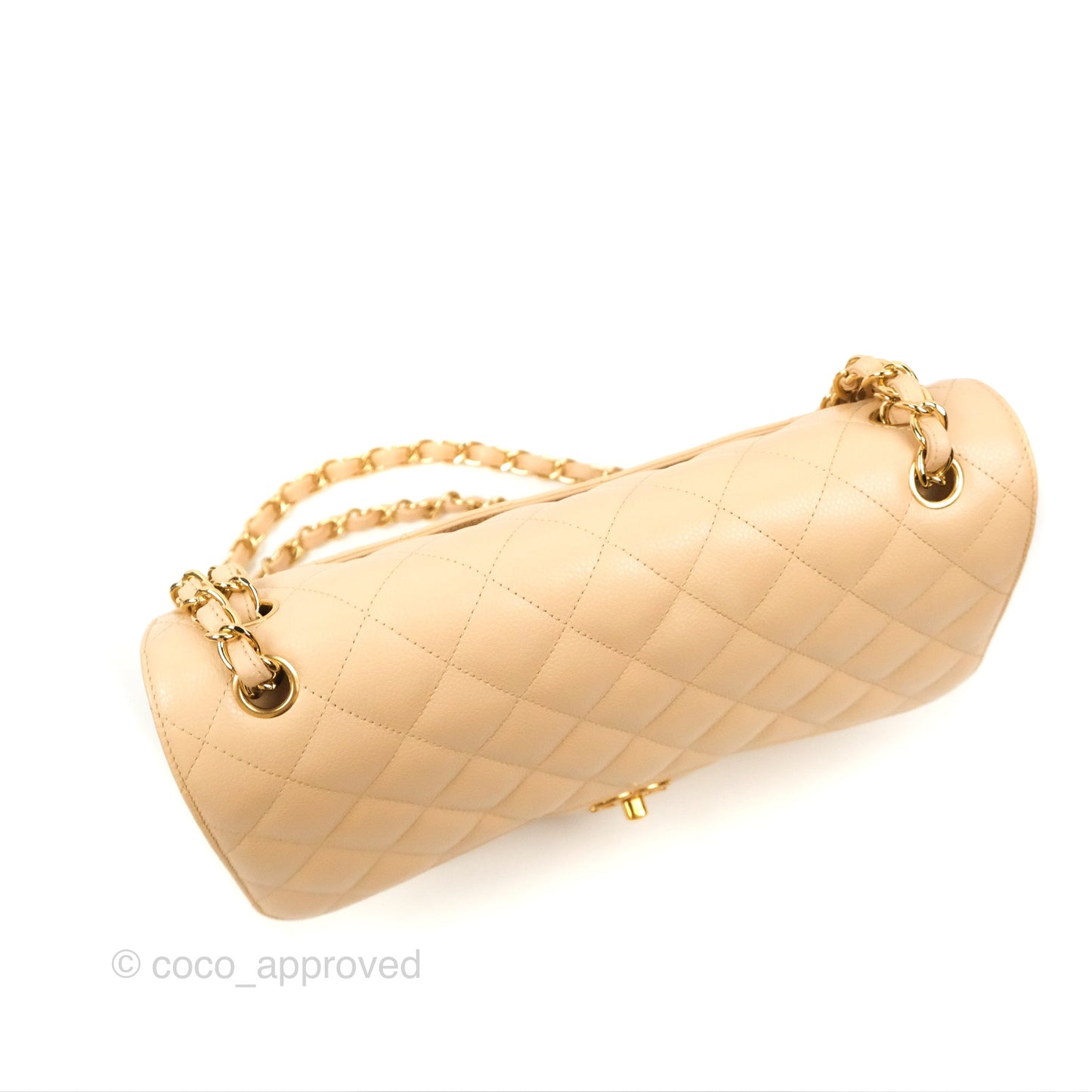 Chanel Jumbo Double Flap Beige Caviar Gold Hardware⁣⁣