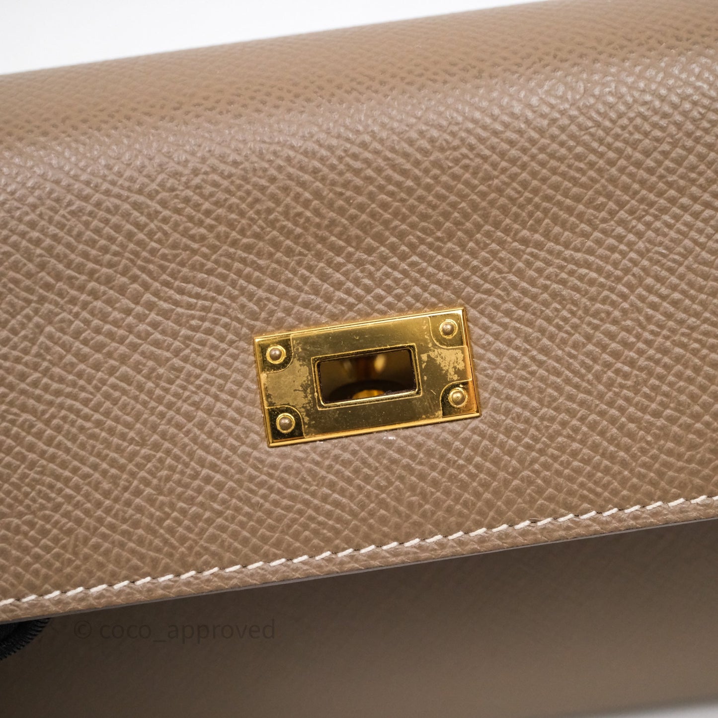 Hermès Kelly To Go Wallet Etoupe 18 Epsom Gold Hardware