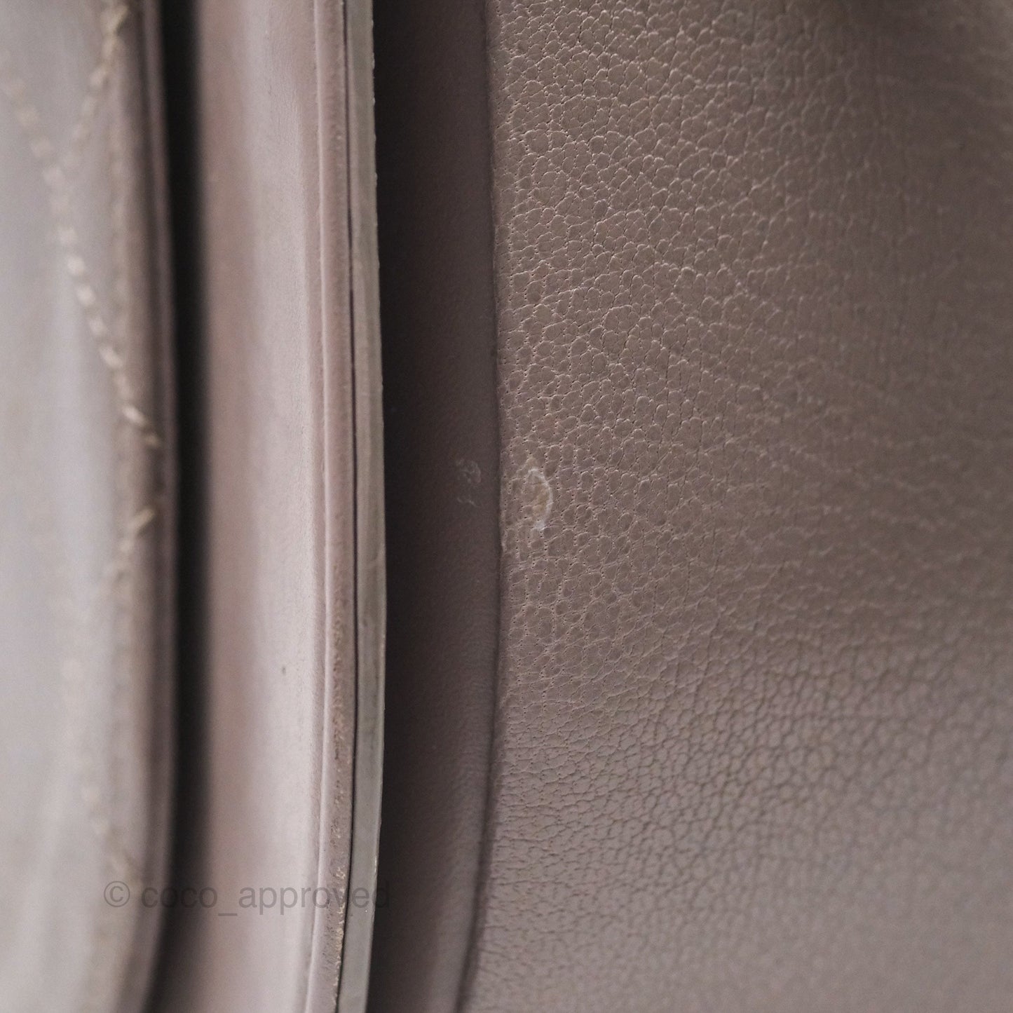 Chanel Coco Curve Flap Burnished Lilac Grey Calfskin Goatskin Antique Gold Hardware