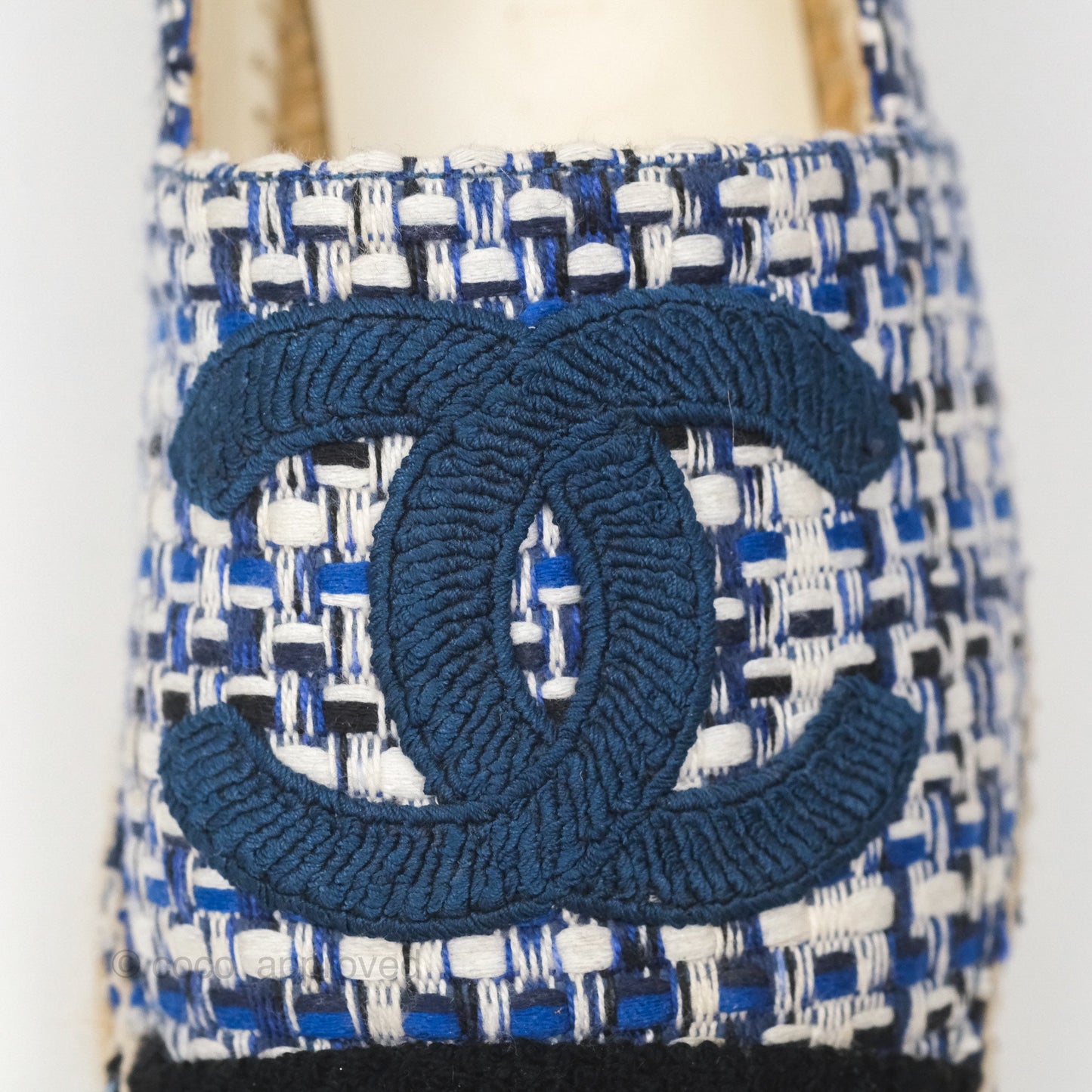 Chanel Espadrille Blue Tweed Size 38