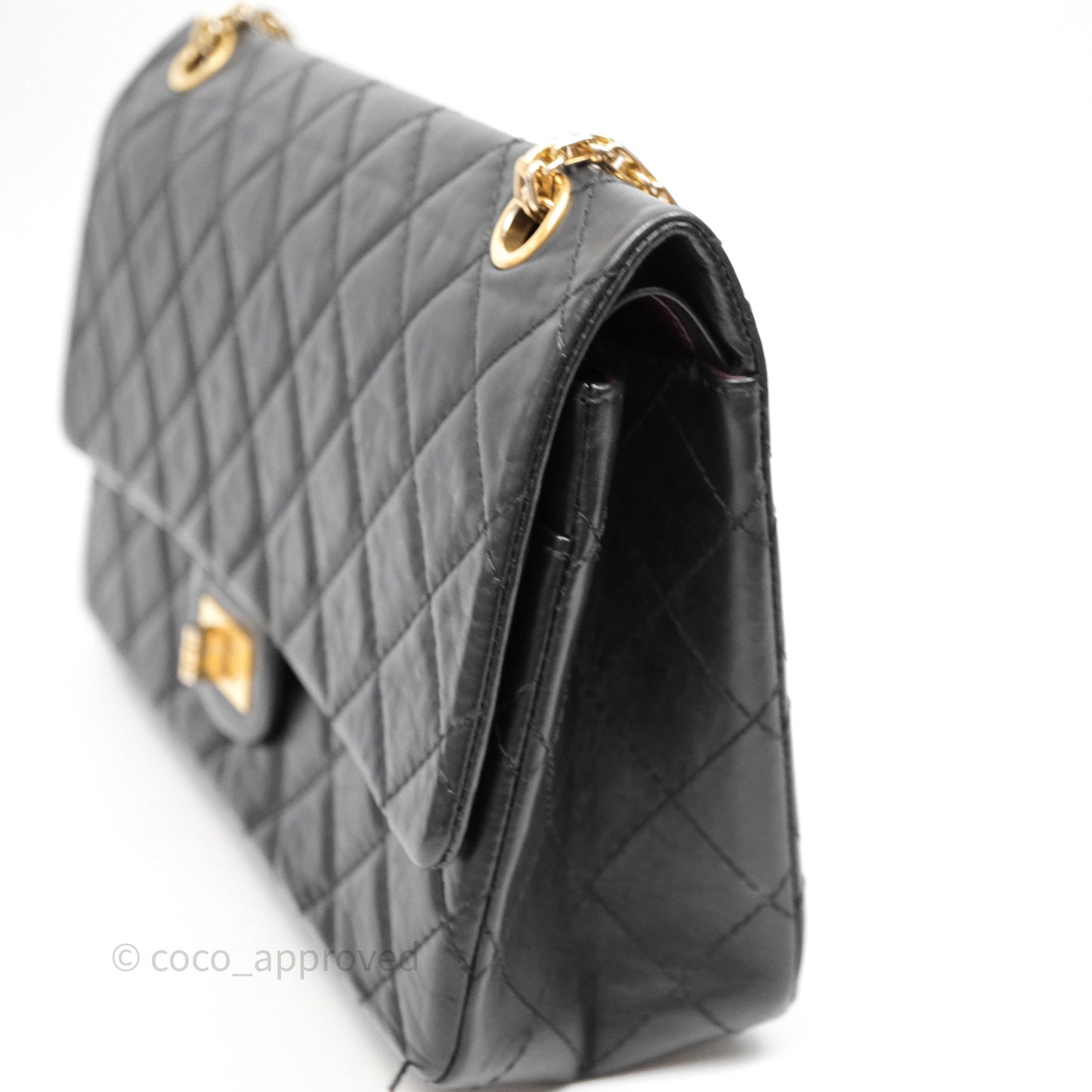 Chanel Reissue Quilted Aged Calfskin Black Gold Hardware 226