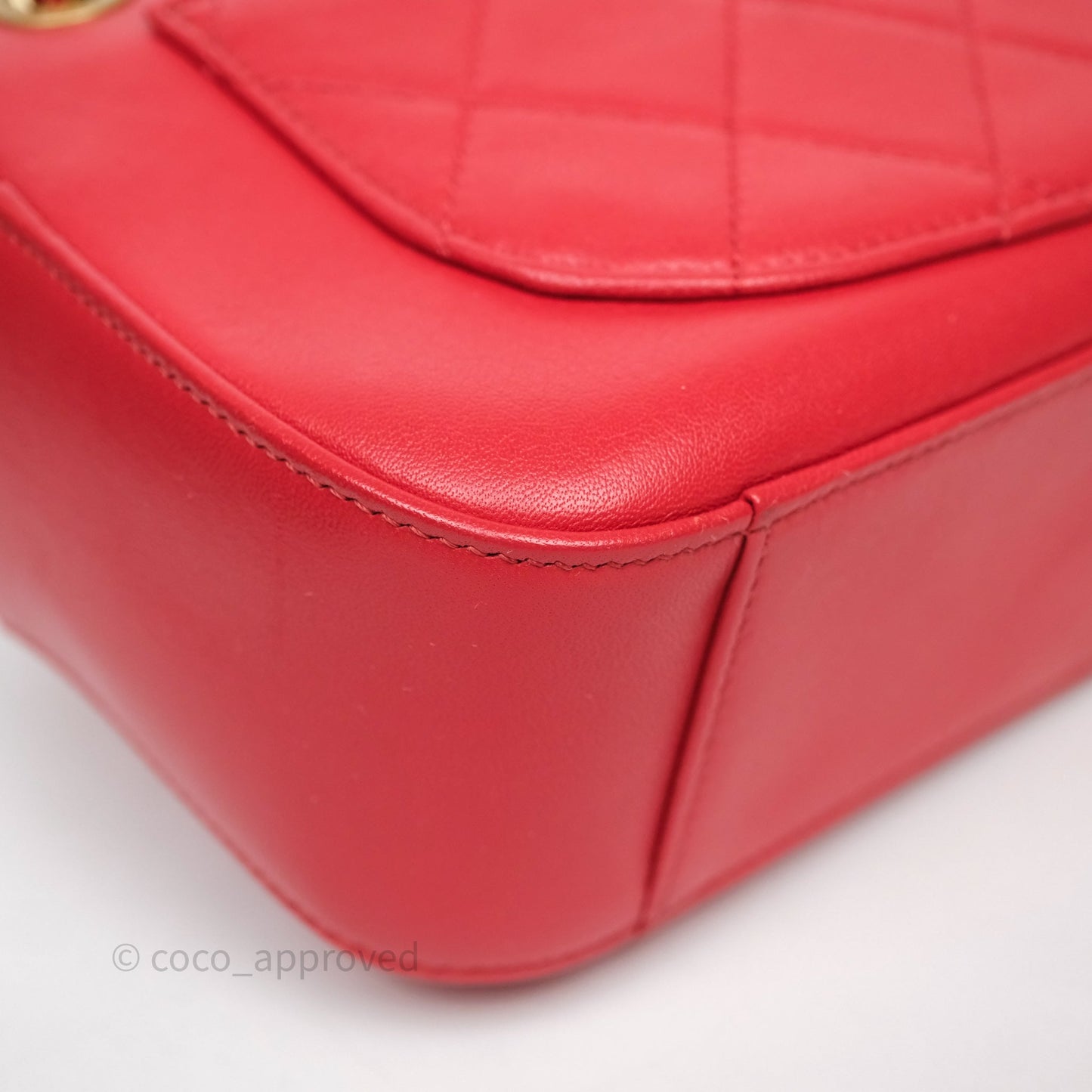 Chanel Infinity Camera Case Red Goatskin Aged Gold Hardware