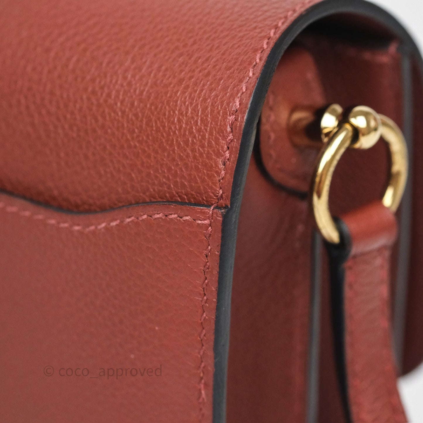 Hermès Mini Roulis Rouge H 55 Evercolor Gold Hardware