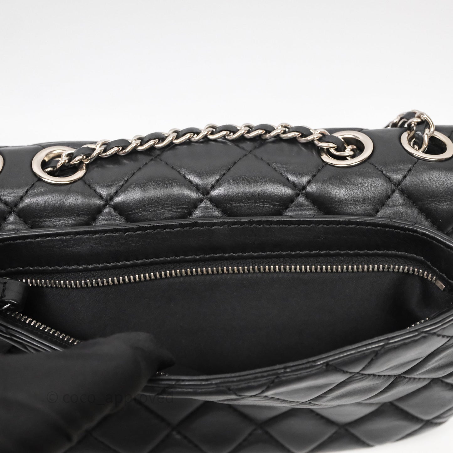 Chanel Quilted Flap Black Calfskin Silver Hardware