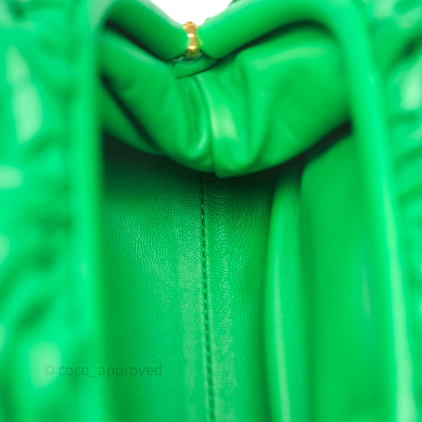 Bottega Veneta Mini Pouch Green Intrecciato Lambskin