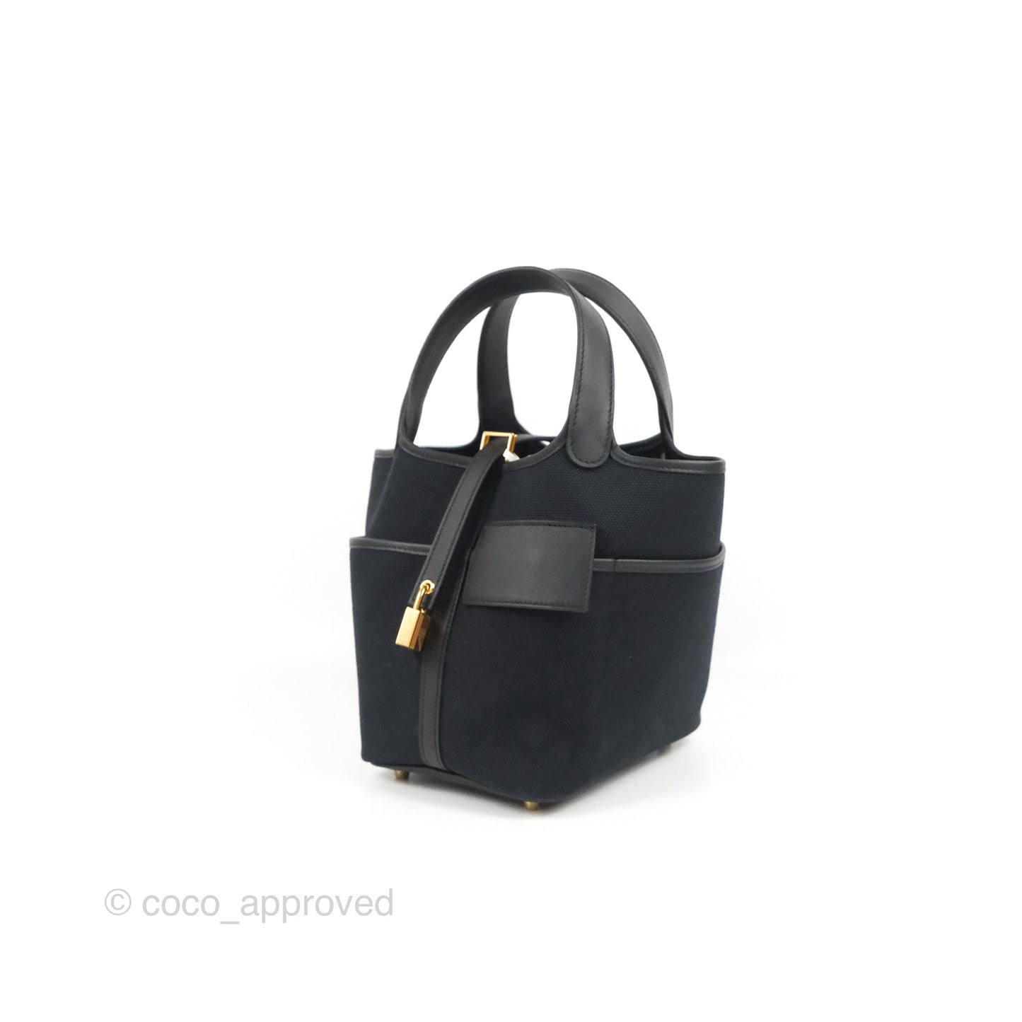 Hermes Picotin Lock 18 Cargo Pockets Black Gold Hardware