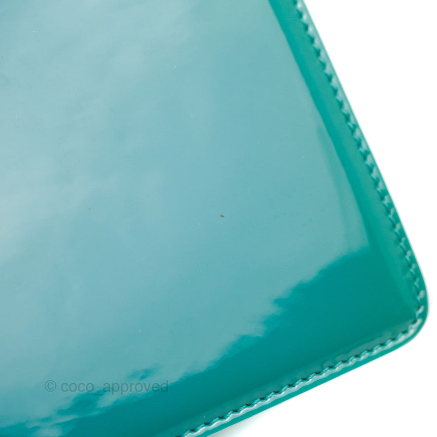 Chanel Quilted New Medium Boy Turquoise Patent Silver Hardware
