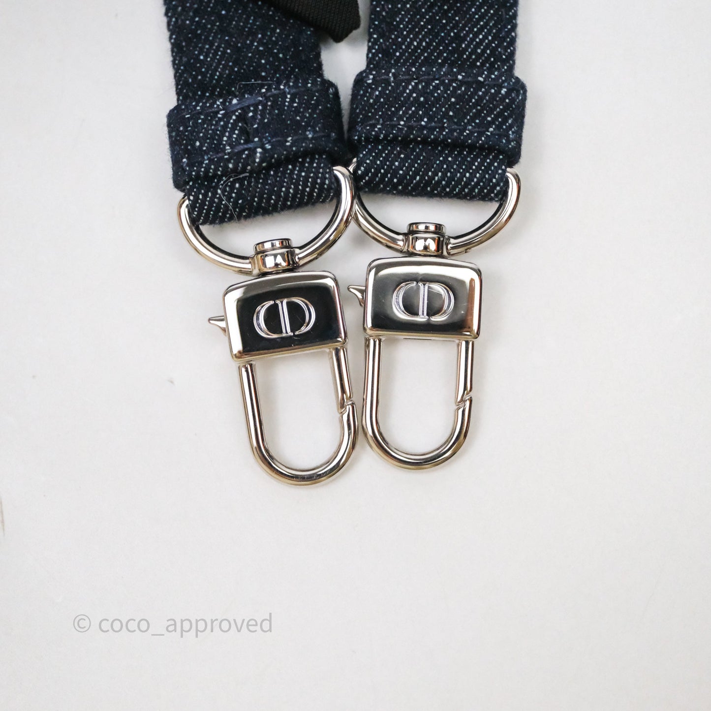 Christian Dior Medium Lady D-Joy Denim Eyelet Silver Hardware