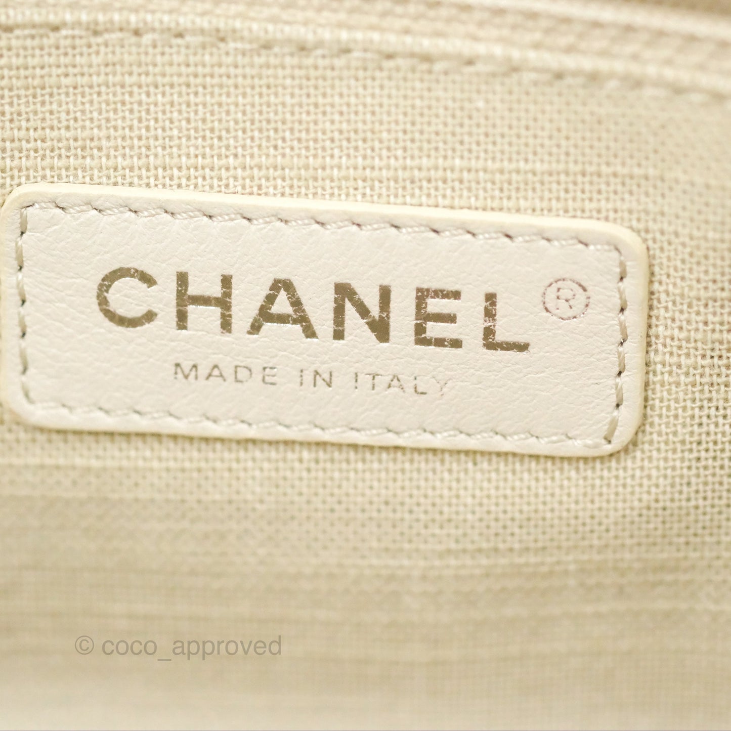 Chanel New Small Deauville Cream Ivory Canvas