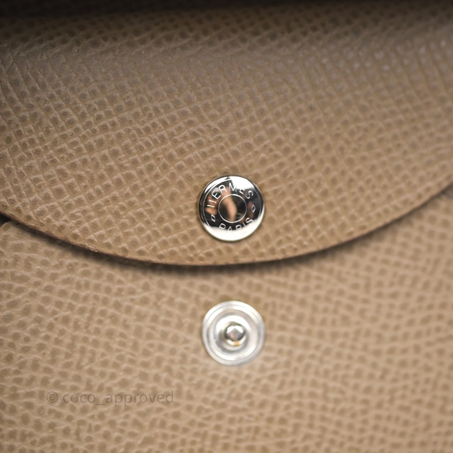 Hermès Calvi Duo Compact Card Holder Etoupe Epsom Palladium Hardware
