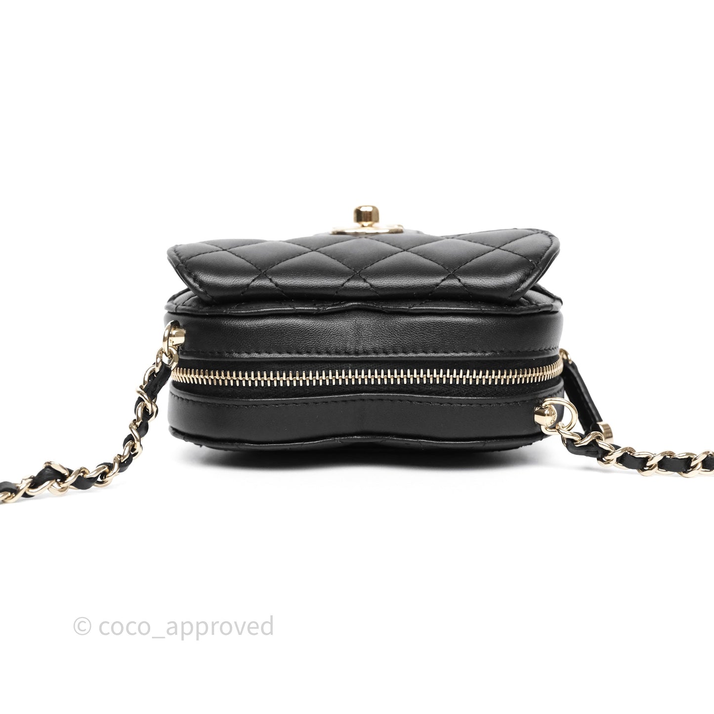Chanel Small Heart Bag Black Lambskin Gold Hardware