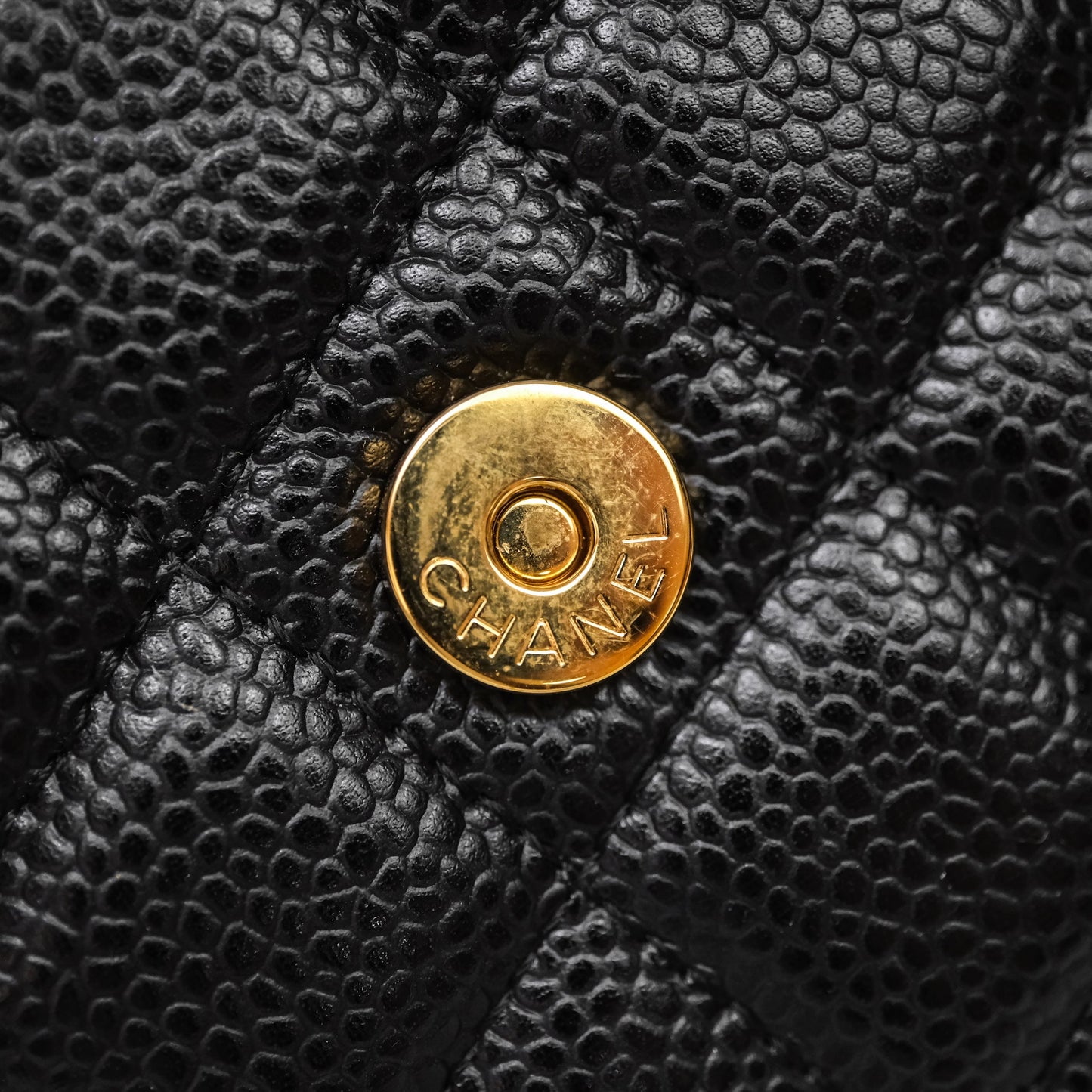 Chanel Quilted WOC Black Caviar Gold Hardware