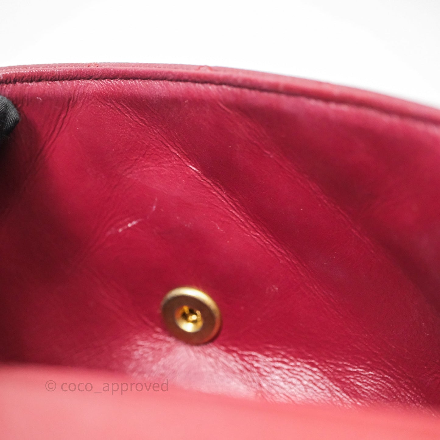Chanel Classic Quilted Mini Rectangular Flap Burgundy Caviar Aged Gold Hardware