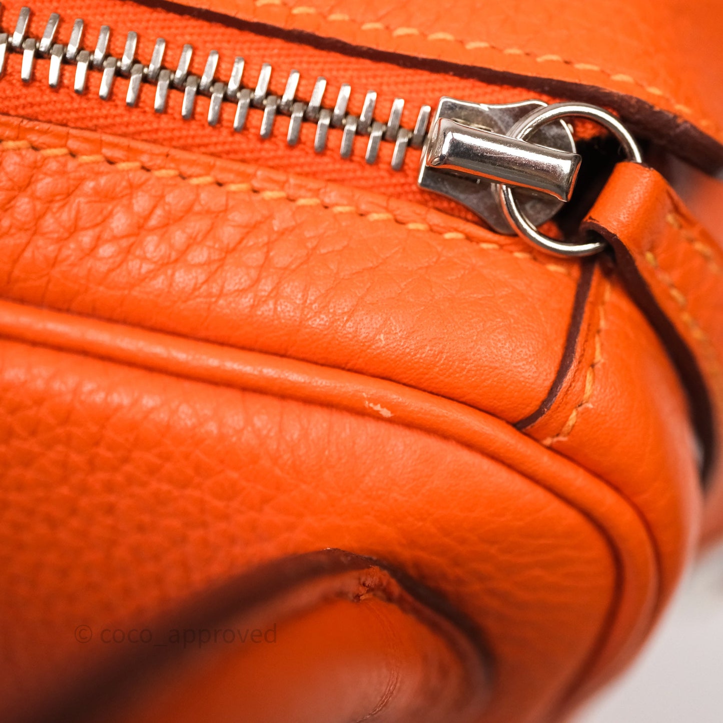 Hermès Lindy 30 Orange 93 Clemence Palladium Hardware