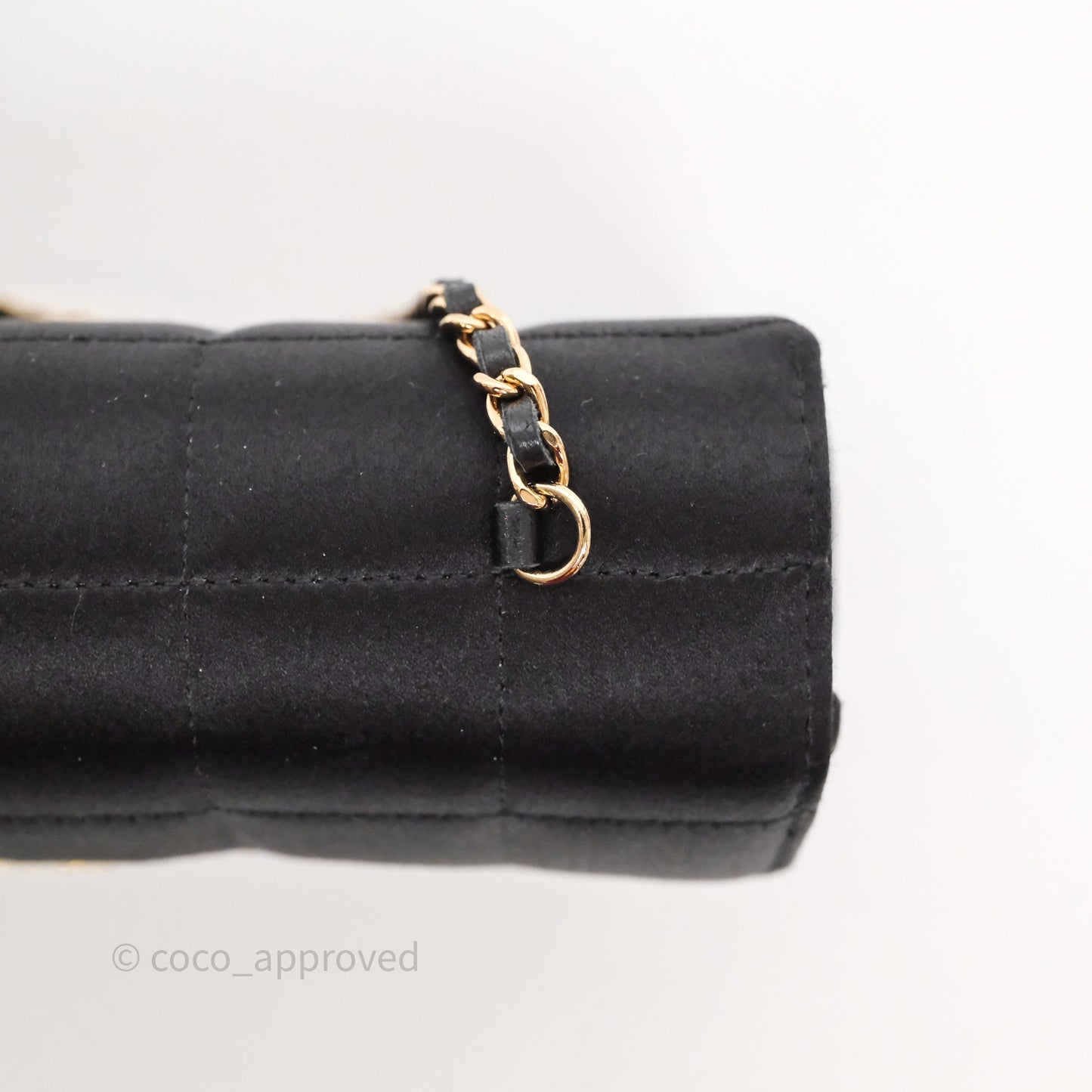 Chanel Vintage Mini Chocolate Bar Camellia Flap Black Velvet Gold Hardware