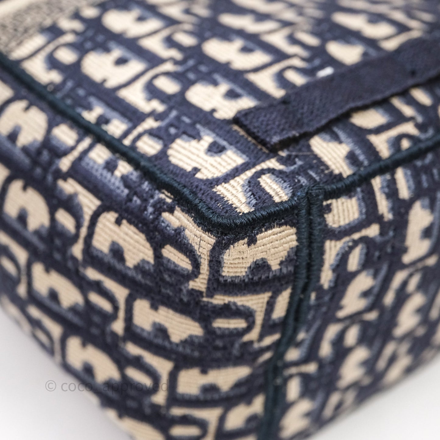Christian Dior Medium DiorCamp Messenger Bag Oblique Embroidery Blue