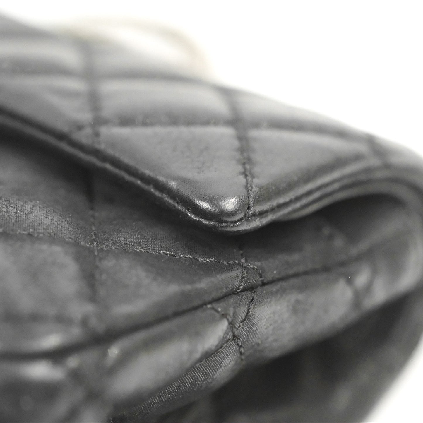 Chanel Mini Reissue 224 Double Flap Black Iridescent Calfskin Ruthenium Hardware