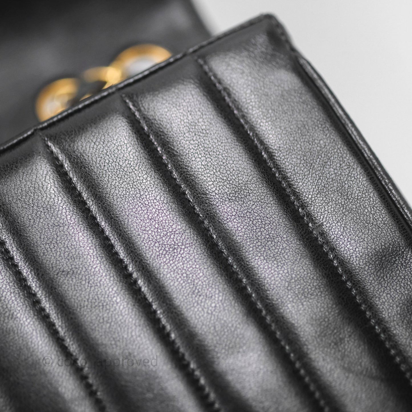Chanel Vintage Chevron Envelope Flap Bag Black Lambskin 24K Gold Hardware